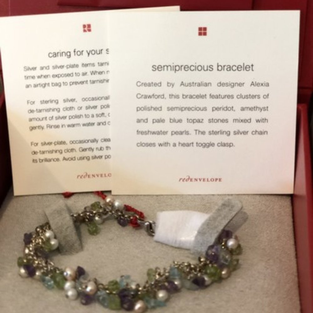 Red Envelope Multi Colored Semiprecious Bracelet